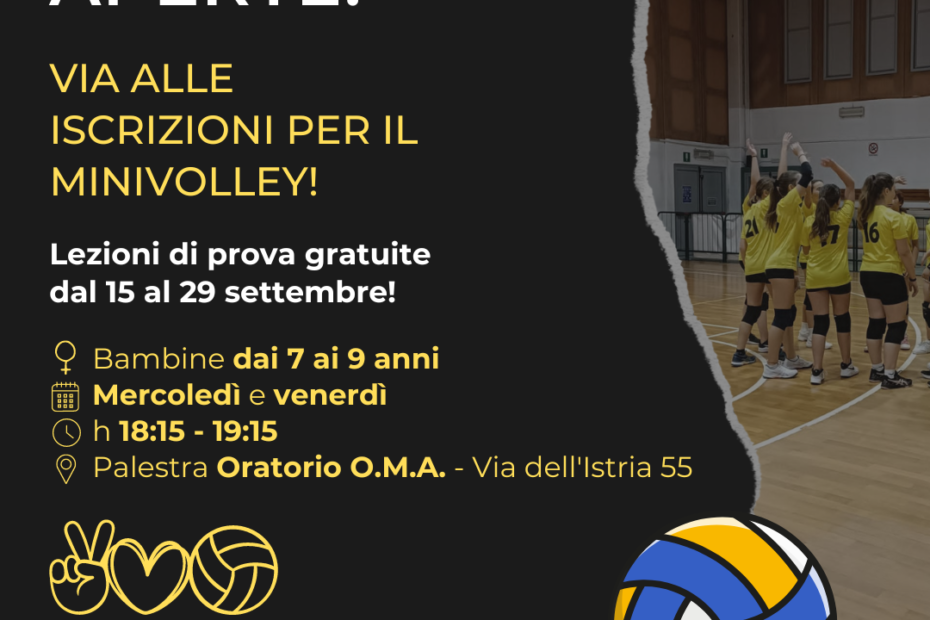 iscrizioni aperte minivolley